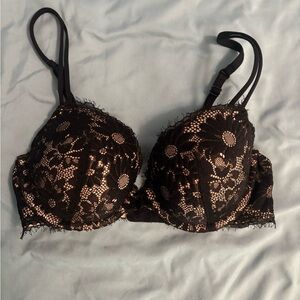 Aerie Black Flower Lace Bra